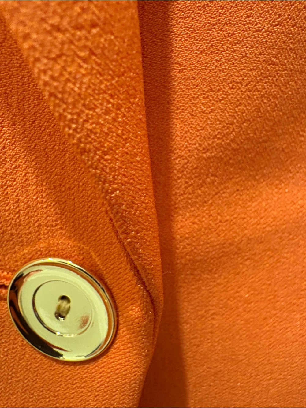 Kasper Petite 12P NWT Orange One-Button Blazer Gold Zip Pocket Career Jacket - Picture 7 of 7